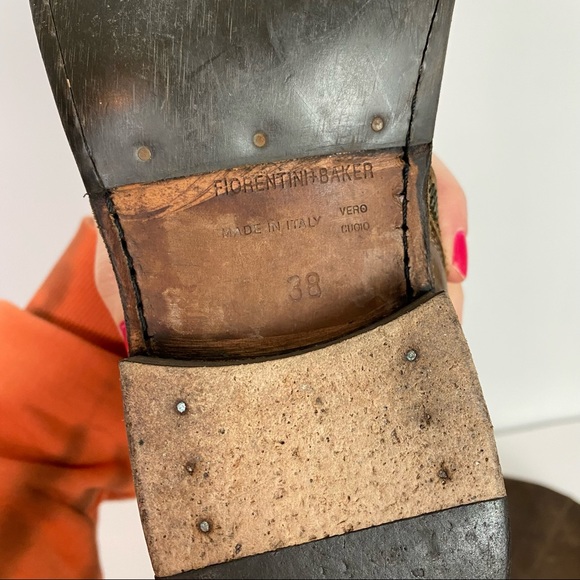 Fiorentini + Baker Emma Lace Up Back High Boots Medium Brown Leather Size 8 38 - Picture 13 of 16